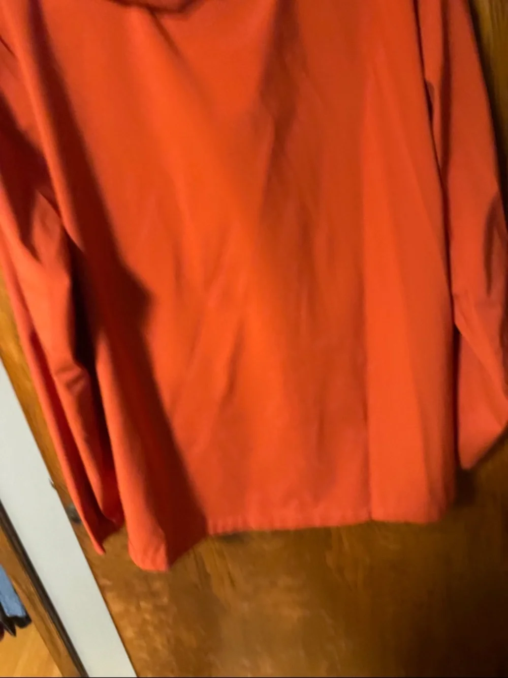 Free Country Men's Bright Orange Hooded Raincoat with Light Gray Lining - Picture 3 of 3